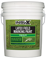 New Palace Paint & Home Center Insl-X Latex Field Marking Paint is specifically designed for use on natural or artificial turf, concrete and asphalt, as a semi-permanent coating for line marking or artistic graphics.

Fast Drying
Water-Based Formula
Will Not Kill Grassboom